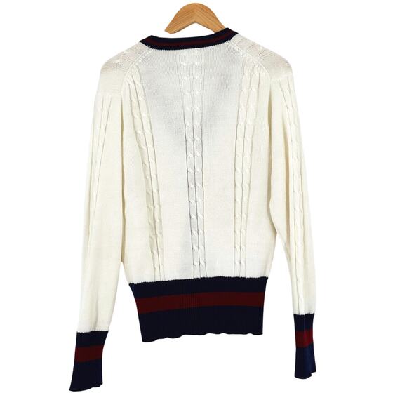 VTG Mcgregor Competitors Cardigan Large Tenniscore Preppy Old Money Cable Knit - Picture 6 of 6